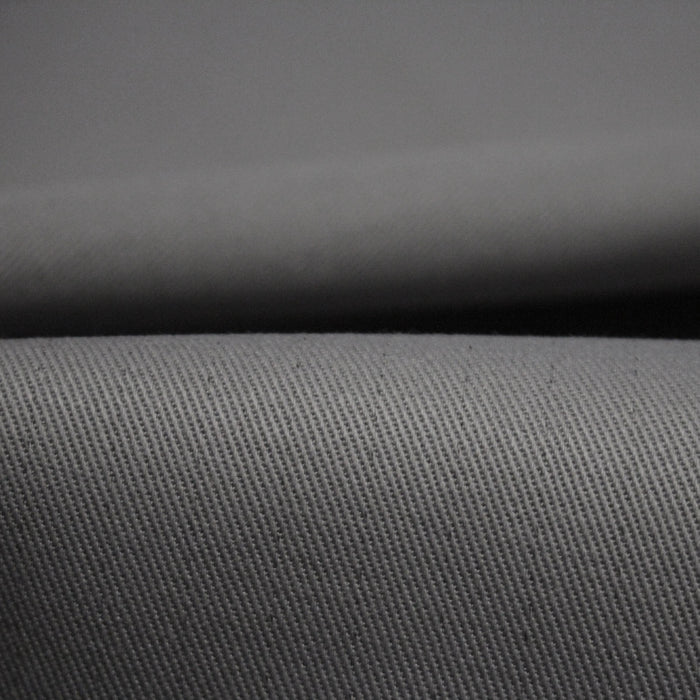 Tissu sergé coton gris uni aux fins fins liserés anthracites - 325gr/m2 - ON DESTOCKE ! - TissusPapi.com