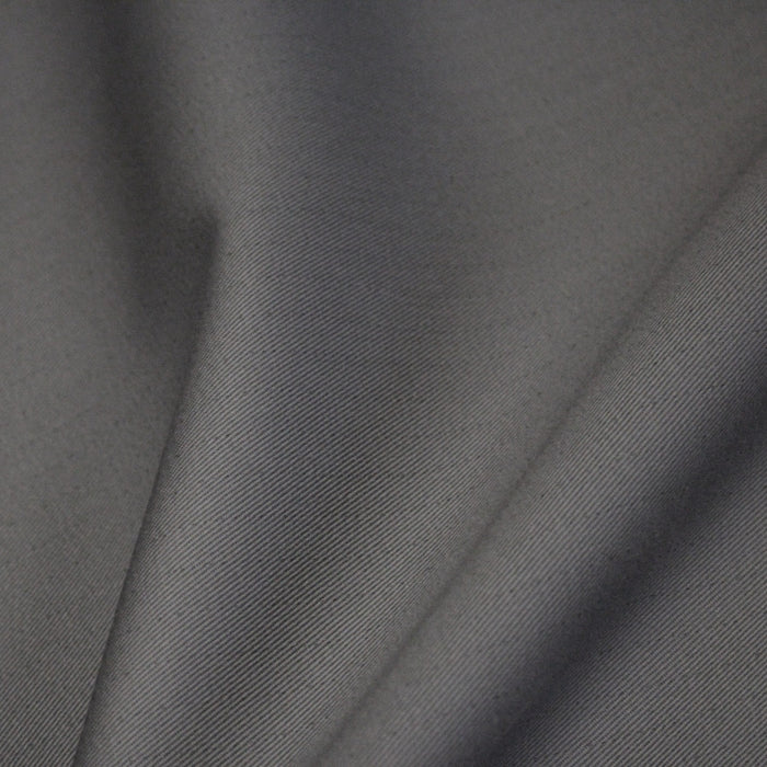 Tissu sergé coton gris uni aux fins fins liserés anthracites - 325gr/m2 - ON DESTOCKE ! - TissusPapi.com