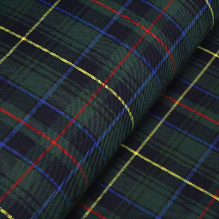 Tissu habillement Tartan motif traditionnel vert, bleu marine, rouge et jaune - OEKO - TEX® - TissusPapi.com