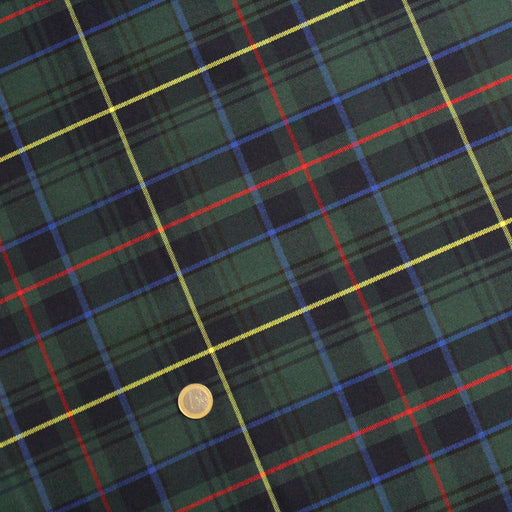 Tissu habillement Tartan motif traditionnel vert, bleu marine, rouge et jaune - OEKO - TEX® - TissusPapi.com