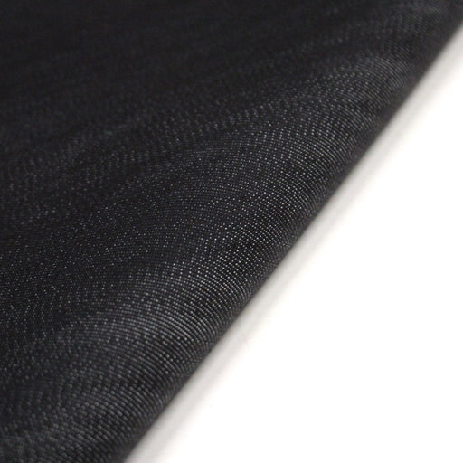Tissu DENIM coton élasthanne noir moiré - Fabrication italienne - TissusPapi.com