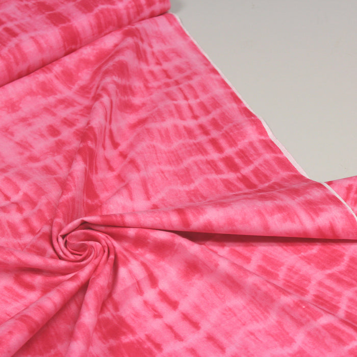 Tissu de coton tie & dye rose Bright Pink