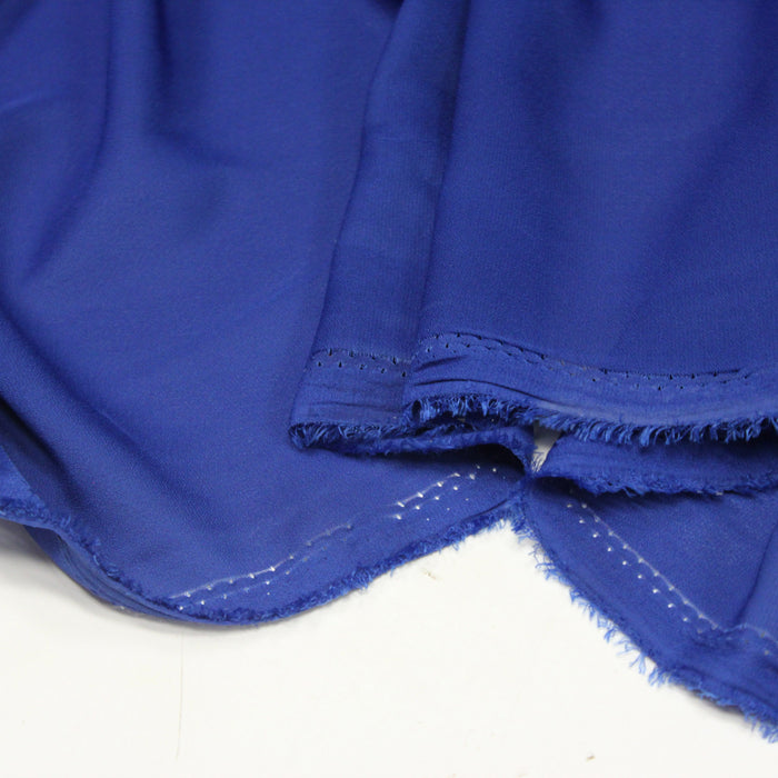 Tissu crêpe de polyester bleu roi uni - léger 100gr-m2