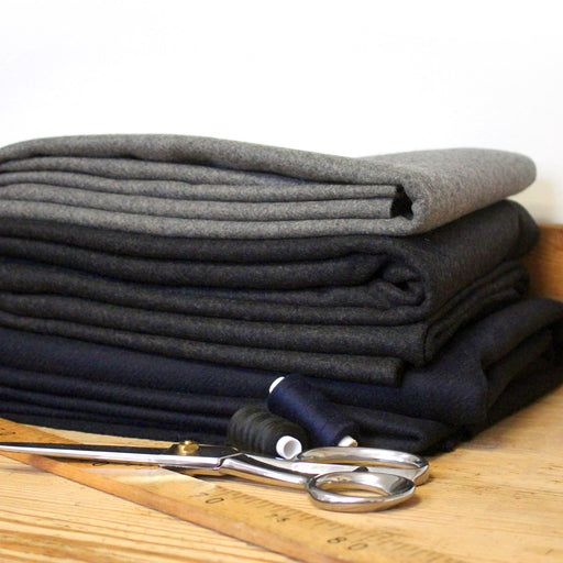 Tissu drap de laine 460gr/m2 de fabrication italienne : bleu nuit, gris anthracite, gris souris - TissusPapi.com