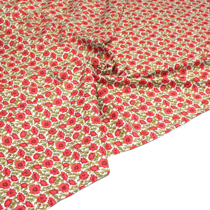 Tissu popeline coton aux petits coquelicots - OEKO - TEX - TissusPapi.com