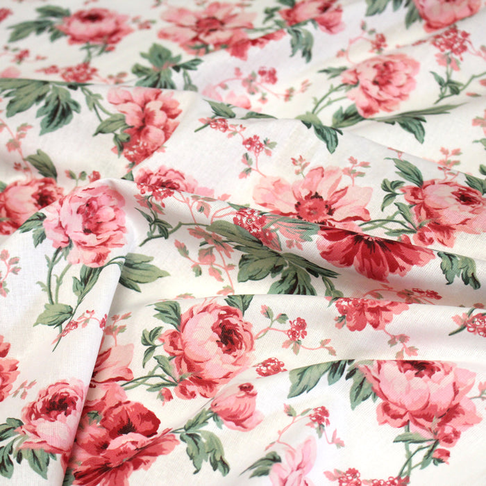 Tissu cotonnade ROSEWOOD, motif britannique fleuri, nombreuses couleurs - OEKO - TEX STANDARD 100 - TissusPapi.com