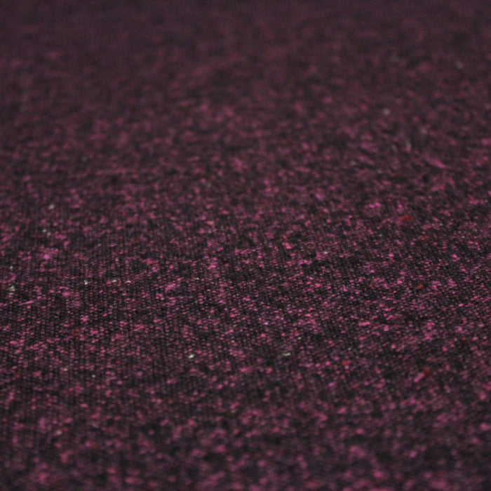 Tissu lainage tweed caviar noir et rose byzantin - Fabrication italienne