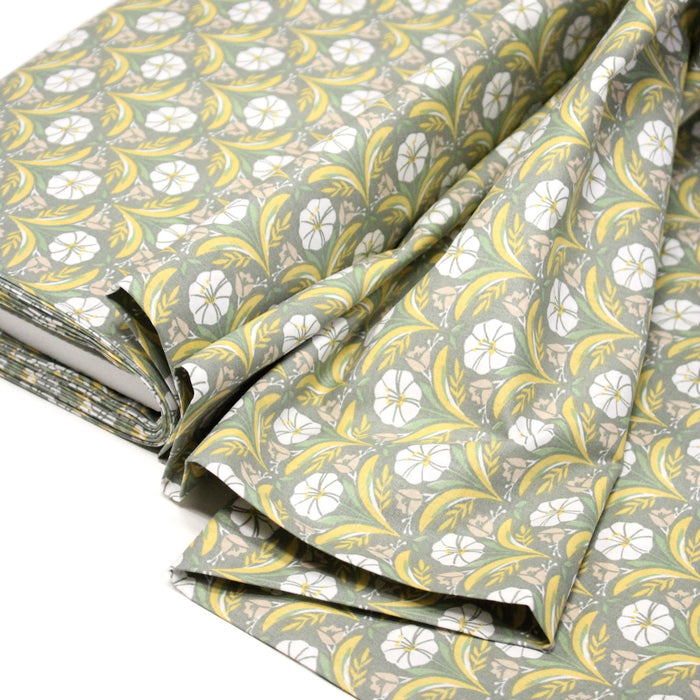 Tissu cotonnade fleuri SELMA : tons roses ou tons verts - OEKO - TEX - TissusPapi.com