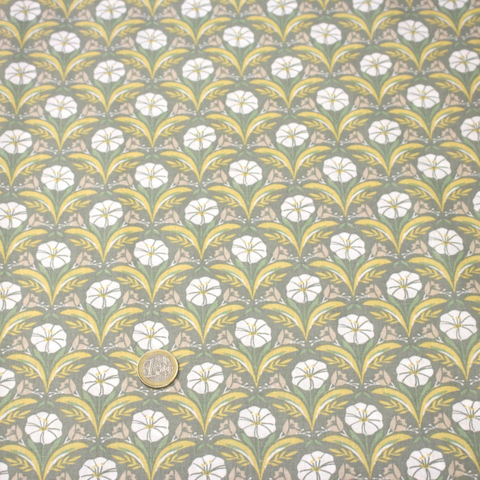 Tissu cotonnade fleuri SELMA : tons roses ou tons verts - OEKO - TEX - TissusPapi.com