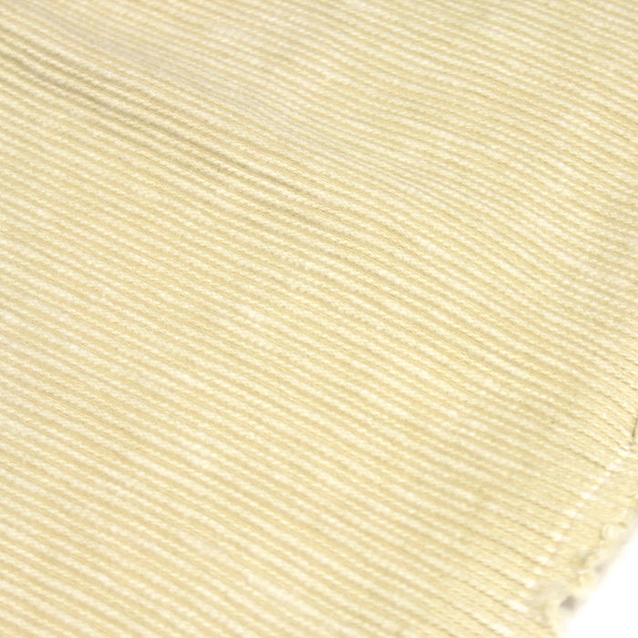 Tissu velours coton élasthanne aux grosses côtes de jaune pâle  - Fabrication italienne