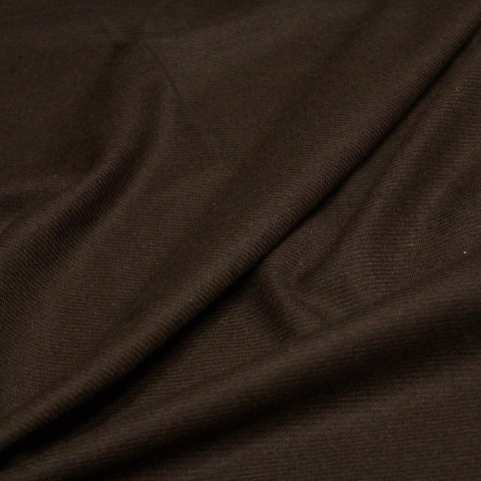 Tissu lainage marron uni - Fabrication italienne