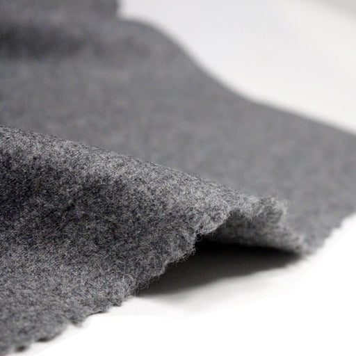 Tissu lainage flanelle de laine gris souris - Fabrication italienne - TissusPapi.com
