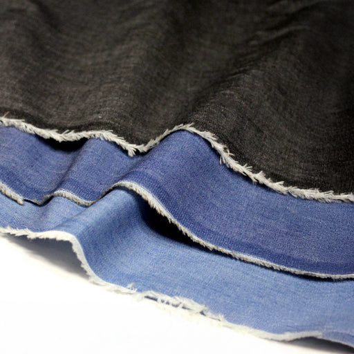 Tissu Chambray 100% coton : bleu, marine, noir - OEKO - TEX - TissusPapi.com