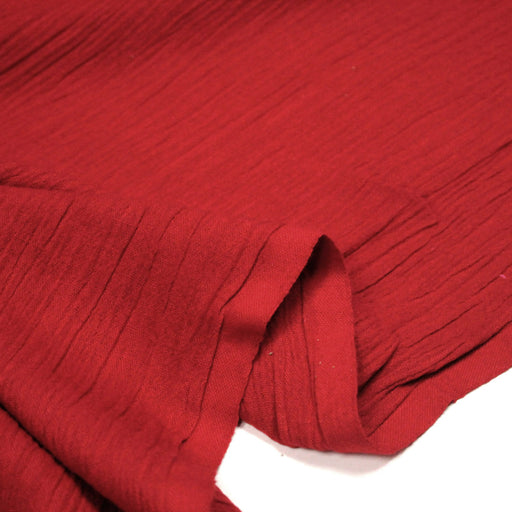 Tissu coton plissé rouge - TissusPapi.com