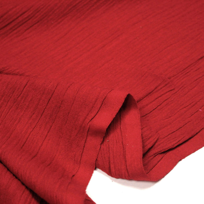 Tissu coton plissé rouge - TissusPapi.com