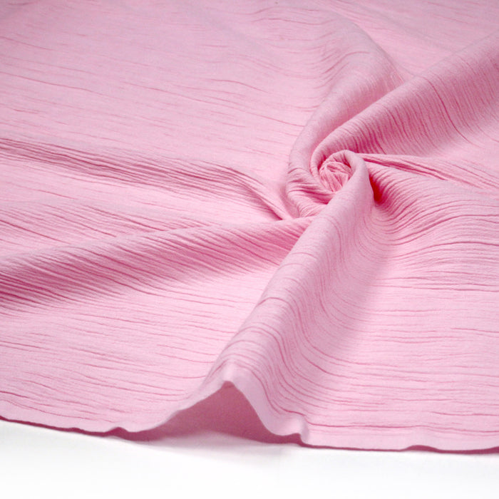 Tissu coton plissé rose pâle - TissusPapi.com