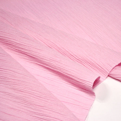 Tissu coton plissé rose pâle - TissusPapi.com