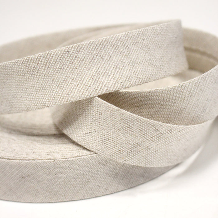 Biais de coton métis lin & coton, coloris naturel - Galette de 20 mètres - TissusPapi.com
