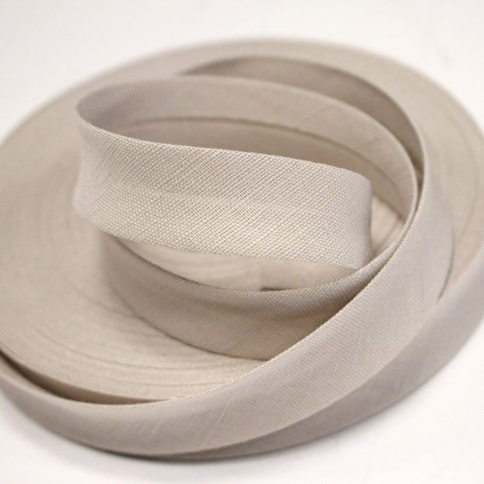 Biais de coton métis lin & coton, beige - Galette de 20 mètres - TissusPapi.com