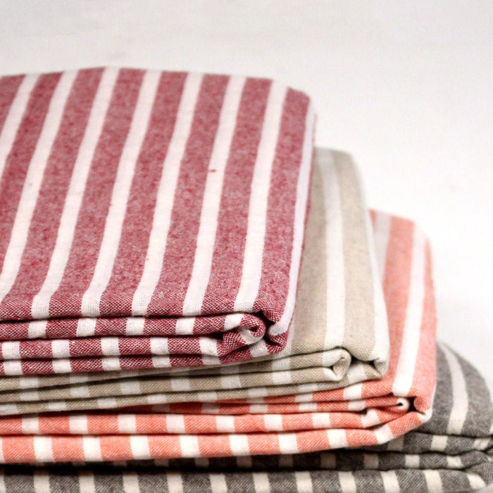 Tissu coton tissé rayé larges rayures 10mm : nombreuses couleurs ! - OEKO - TEX - TissusPapi.com