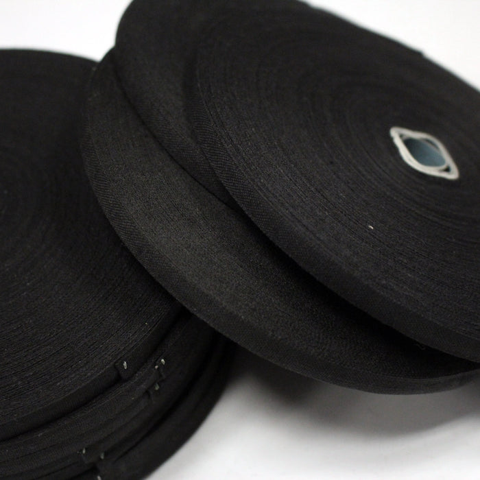 Ruban coton noir 6mm - Galette de 50 mètres - Fabrication française - TissusPapi.com