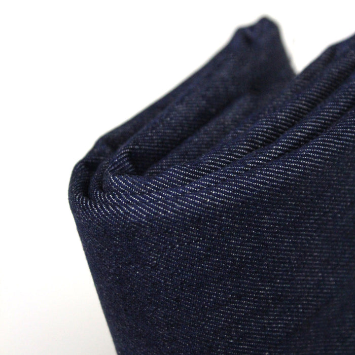 Tissu toile jean denim souple bleu 100% coton 175cm de large - Fabrication italienne