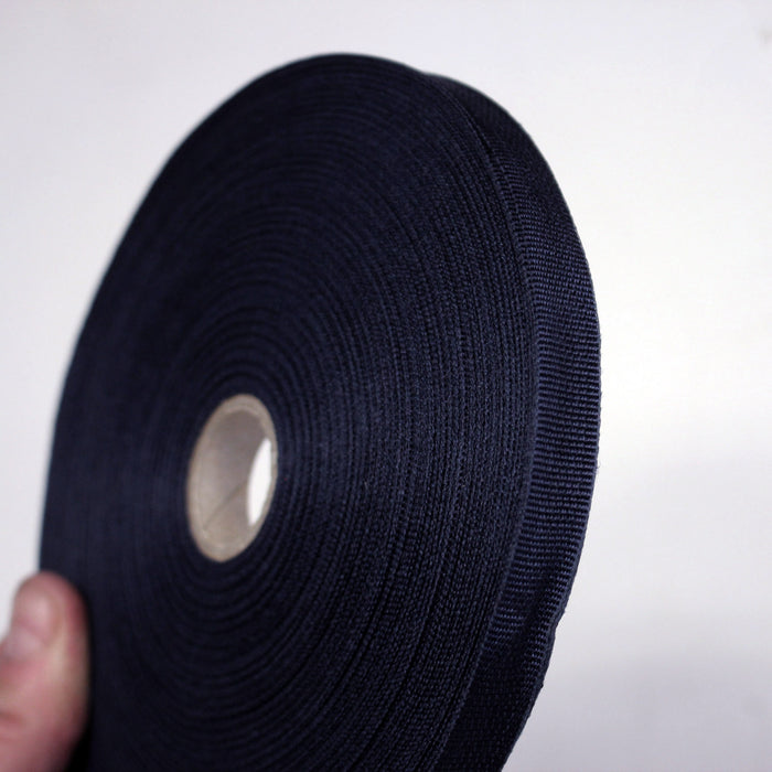 Ruban gros grain bleu marine 12mm - Galette de 50 mètres - Fabrication française - TissusPapi.com