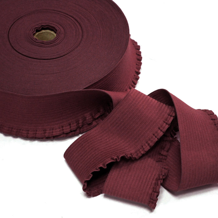 Ruban élastique jupe froufrou - Bord - côte pour jupe rouge bordeaux, 6cm - TissusPapi.com