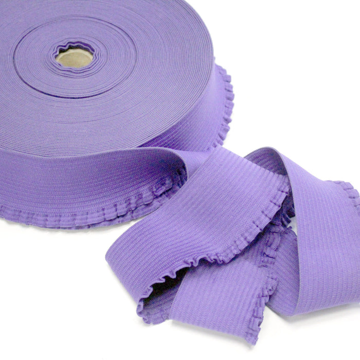 Ruban élastique jupe froufrou - Bord - côte pour jupe violet parme, 6cm - TissusPapi.com