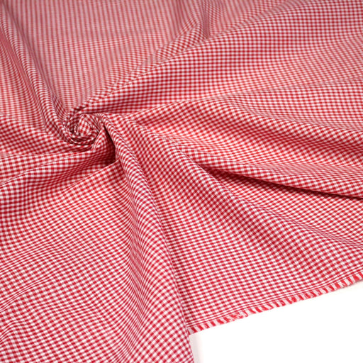 Tissu de coton VICHY rouge & blanc à carreaux 2mm - OEKO - TEX - TissusPapi.com