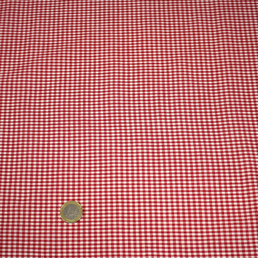 Tissu de coton VICHY rouge & blanc à carreaux 2mm - OEKO - TEX - TissusPapi.com
