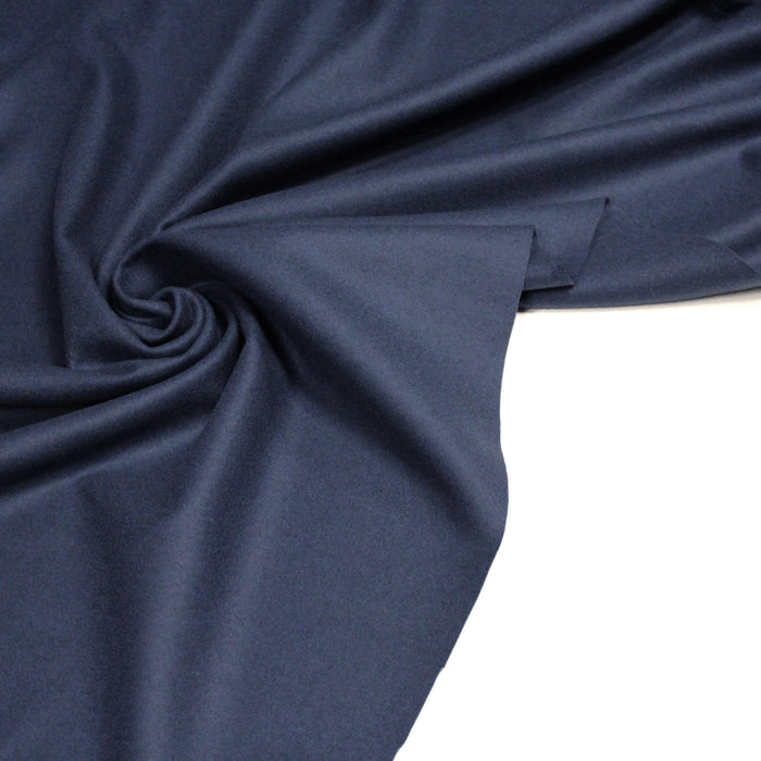 Tissu flanelle de laine bleu gris uni - Fabrication italienne - TissusPapi.com