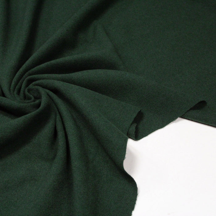 Tissu lainage vert empire uni - Fabrication italienne - TissusPapi.com