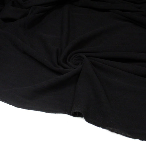 Tissu velours de laine noir uni - Fabrication italienne - TissusPapi.com