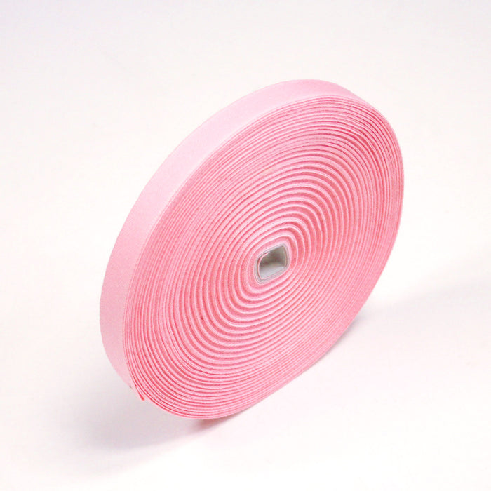 Ruban sergé de coton rose pâle 15mm - Galette de 50 mètres - Fabrication française - TissusPapi.com