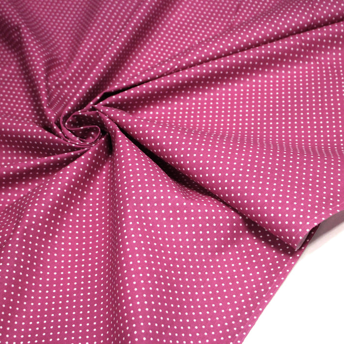 Tissu coton rose fuchsia à pois 1mm POLKA DOT - OEKO - TEX - TissusPapi.com