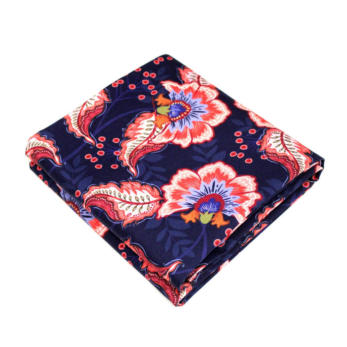Tissu INDIENNES, gabardine coton imprimée fleurie colorée, fond bleu - OEKO - TEX - TissusPapi.com