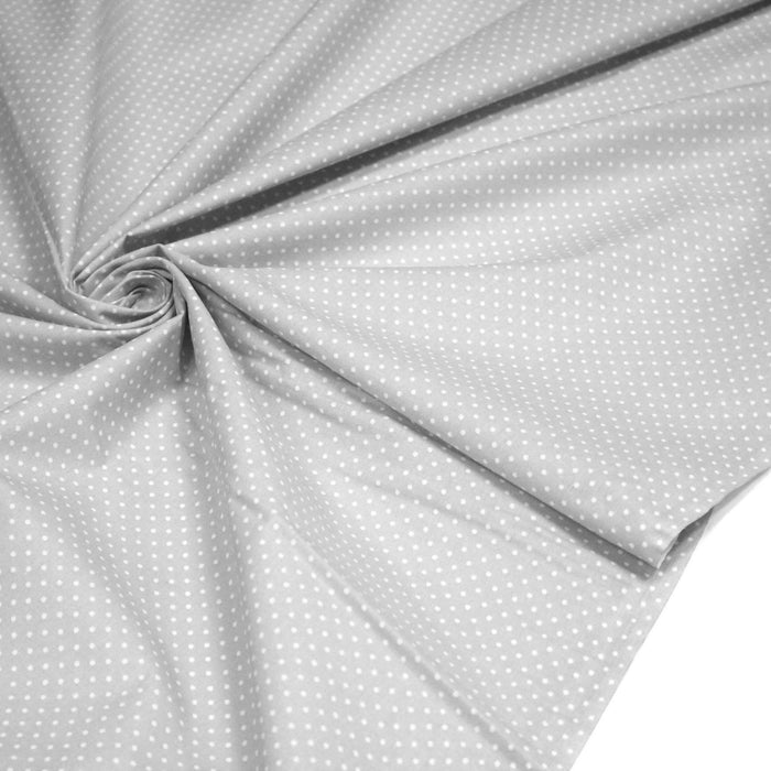 Tissu coton gris clair à pois 1mm POLKA DOT - OEKO - TEX - TissusPapi.com