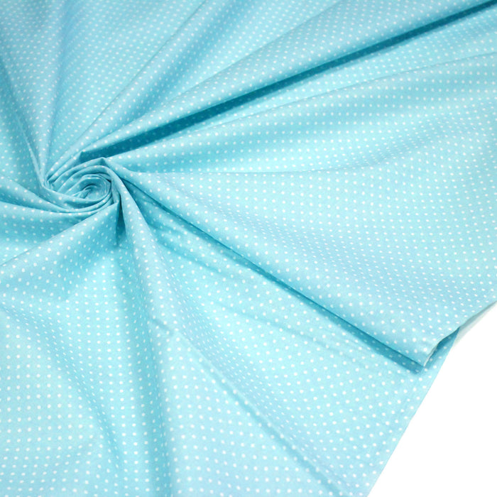 Tissu coton bleu ciel à pois 1mm POLKA DOT - OEKO - TEX - TissusPapi.com