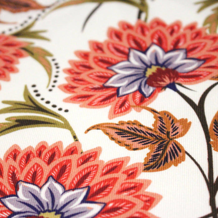 Tissu INDIENNES, gabardine coton imprimée fleurie : deux motifs différents - OEKO - TEX - TissusPapi.com