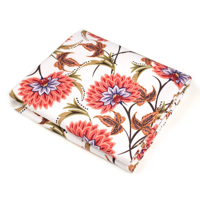 Tissu INDIENNES, gabardine coton imprimée fleurie : deux motifs différents - OEKO - TEX - TissusPapi.com