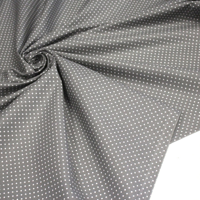 Tissu coton gris moyen à pois 1mm POLKA DOT - OEKO - TEX - TissusPapi.com
