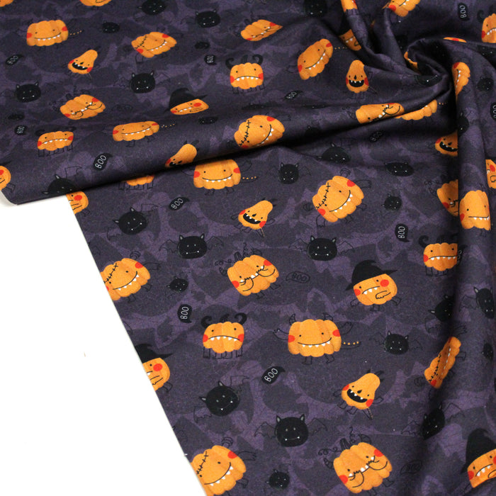 Tissu de coton Les jolies citrouilles s'amusent - Collection Halloween - OEKO-TEX®
