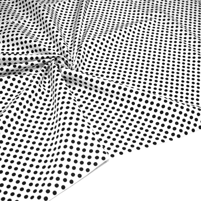 Tissu coton blanc à pois noirs 6mm - COLLECTION POLKA DOT - TissusPapi.com