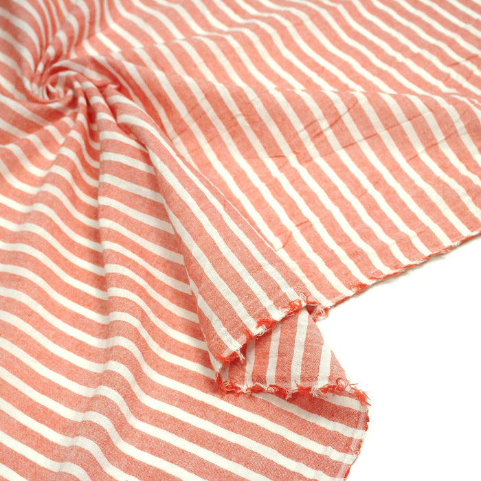 Tissu coton tissé rayé larges rayures 10mm : nombreuses couleurs ! - OEKO - TEX - TissusPapi.com