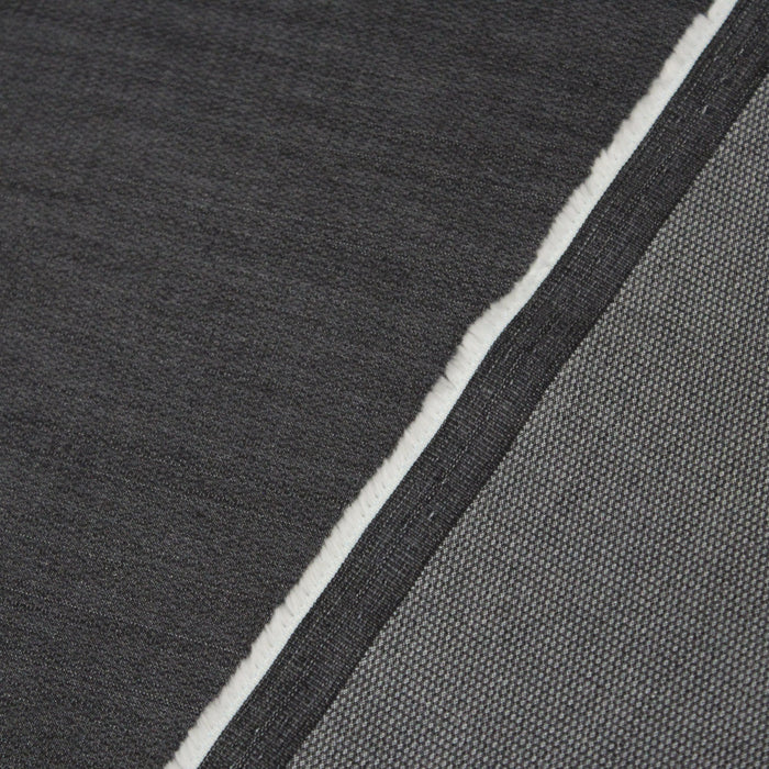 Tissu toile jean denim élasthanne gris façon Piqué de coton 148cm de large - Fabrication italienne