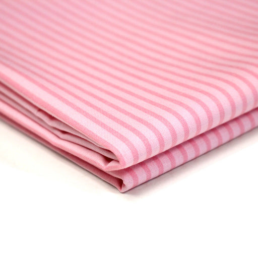 Tissu cotonnade aux rayures roses - TissusPapi.com
