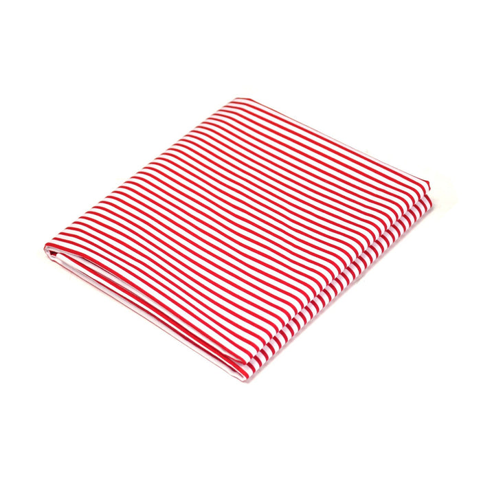Tissu cotonnade aux rayures rouges et blanches - TissusPapi.com