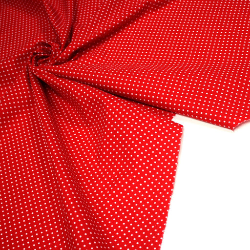 Tissu popeline de coton rouge à pois blancs - COLLECTION POLKA DOT - Oeko - Tex - TissusPapi.com
