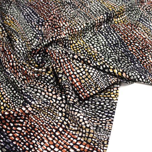 Tissu Viscose fluide COBRA aux écailles multicolores - OEKO - TEX - TissusPapi.com